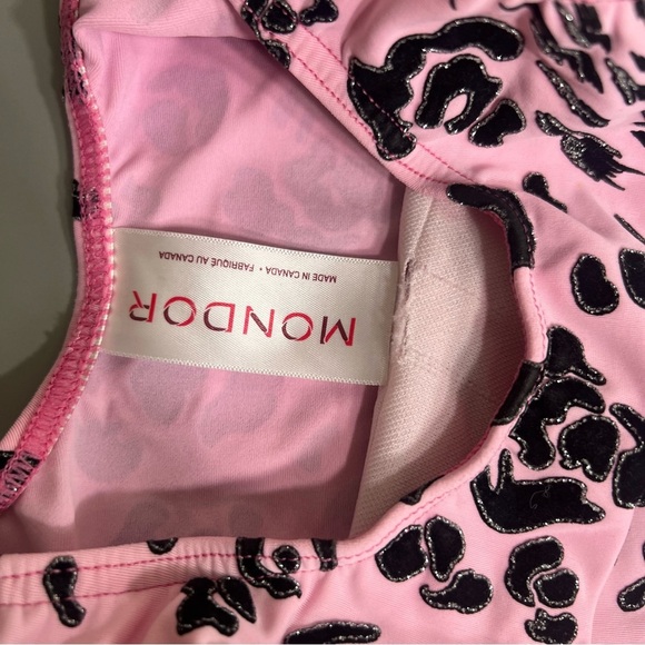 Pink black leopard Print girl Swimsuit size 8/10 no flaws great condition - Picture 3 of 5